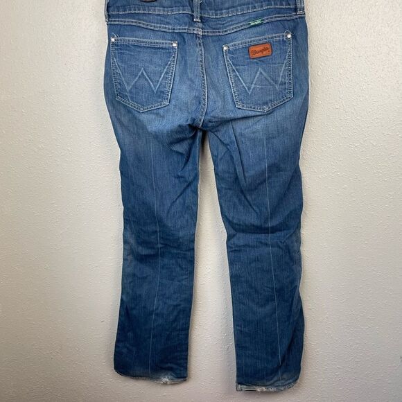 Wrangler Premium Patch Boot Cut Jeans Size 9/10X32 - Picture 4 of 8